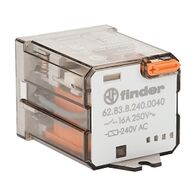 Finder 62 Series Power Relay Flange Mount 16A 2CO 240V AC Coil with Mounting Bracket