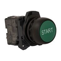 Sprecher and Schuh D7 Pushbutton 22.5 mm Hangsell Pack Plastic MOM Flush Green Cap START Non Ill 1NO