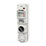 NHP ISO Switched Socket Outlet - RCD, 3 Flat Pins 15A 250V AC, w/ Base - Inline, RW