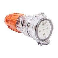 NHP ISO Extension Socket, 5 Round Pins 40A 500V AC, Electric Orange