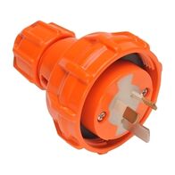 NHP ISO Plug - Straight, 3 Flat Pins, 10A 250V AC, Resistant Orange