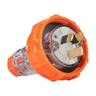 NHP ISO Plug - Straight, 3 Flat Pins, 20A 250V AC, Electric Orange