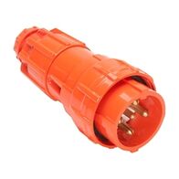 NHP ISO Plug - Straight, 5 Round Pins, 50A 500V AC, Resistant Orange