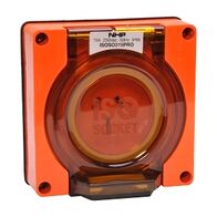NHP ISO Socket Outlet, 3 Flat Pins 15A 250V AC, w/o Base, Resistant Orange