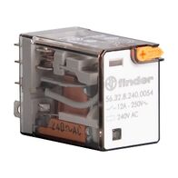 Finder 56 Series Miniature Power Relay 12A 2CO 240V AC Coil with PB plus LED plus Mechanical Ind