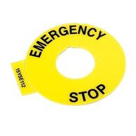 Allen-Bradley 800F Legend Plate 60mm Round Emergency Stop 22.5 mmYellow with Black Text