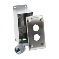 Allen-Bradley 800H Enclosure Stainless Steel 2 Holes 3 4 Inch Conduit Entry for 30.5mm Pushbutton