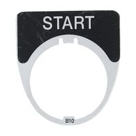 Austrol N100 Legend Plate Start Black 41 x 45mm Medium to suit N100 operators and indicators