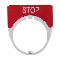 Austrol N100 Legend Plate Stop Red 41 x 45mm Medium to suit N100 operators and indicators