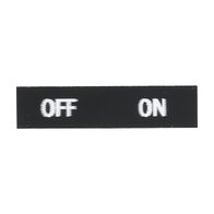 Sprecher and Schuh D7 Legend Plate 30 x 40mm Snap-In Black with White Text Fault Off-On