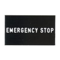 Sprecher and Schuh D7 Legend Plate 30 x 50 mm Snap in Black with White Text EMERGENCY STOP