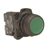 Sprecher and Schuh D7 Pushbutton 22.5 mm Complete Plastic MOM Flush Green Cap Non Ill 1NO