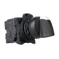 Sprecher and Schuh D7 Selector Switch 22.5 mm Complete PLT STD BLK Knob 3 POS Maintained Switch 2NO