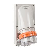 NHP ISO Appliance Inlet, 4 Round Pins 20A 500V AC, without Base, Grey