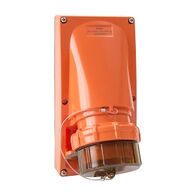 NHP ISO Appliance Inlet, 5 Round Pins 32A 500V AC, w/o Base, Resistant Orange