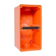 NHP ISO Back Box/Base, 2 Gang (1 x 2) - Extra Large 100mm depth, Resistant Orange