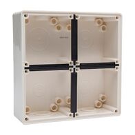 NHP ISO Back Box/Base, 4 Gang (2 x 2) - Large 63mm depth, Resistant White