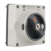 NHP ISO Surface Switch - Key, Lock in OFF, 3 Pole 20A 500V AC, w/o Base, Grey