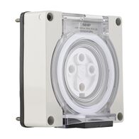 NHP ISO Socket Outlet, 4 Round Pins 10A 500V AC, w/o Base, Grey