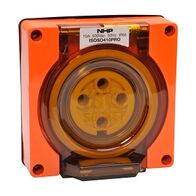 NHP ISO Socket Outlet, 4 Round Pins 10A 500V AC, w/o Base, Resistant Orange
