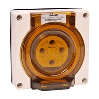 NHP ISO Socket Outlet, 4 Round Pins 20A 500V AC, w/o Base, Resistant White