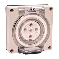 NHP ISO Socket Outlet, 5 Round Pins 10A 500V AC, w/o Base, Grey