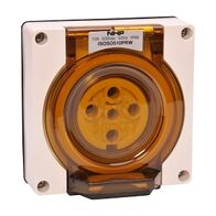 NHP ISO Socket Outlet, 5 Round Pins 10A 500V AC, w/o Base, Resistant White