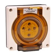 NHP ISO Socket Outlet, 5 Round Pins 20A 500V AC, w/o Base, Resistant White