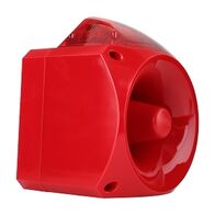 Klaxon Nexus 110 Xenon Beacon Sounder 5 Joules 3 Alarms 64 Tones 110dB IP66 110-230V DC Wall Mnt Red