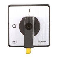 Sprecher and Schuh L7 Handle Std Padlock Type E BK/Silver Central Nut Mount 48 x 48mm Egvd. OFF ON
