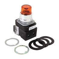 Allen-Bradley 800T PB 30.5mm FS Tmal Grd Ext Hd Mom. Illum LED 12 to 130V AC DC 1N.O. 1 N.C. Amber