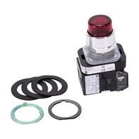 Allen-Bradley 800T PB 30.5mm FS Terminal Grd Ext Hd Mom. Illum LED 12 to 130V AC DC 1N.O. 1 N.C. Red