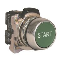 Sprecher and Schuh D7 Pushbutton 22.5 mm Complete Metal MOM Flush GRN Cap START Non Illuminated 1NO
