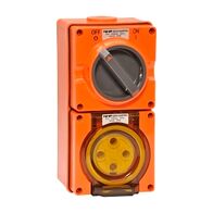 NHP ISO Switched Socket Outlet, 4 Round Pins 32A 500V AC, with Base, RO