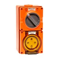 NHP ISO Switched Socket Outlet, 4 Round Pins 40A 500V AC, with Base, RO