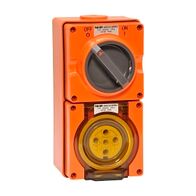 NHP ISO Switched Socket Outlet, 5 Round Pins 10A 500V AC, with Base, RO