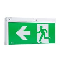 Stanilite Nexus LX Platinum Exit Lighting LED Jumbo Ceiling Mount SS Left