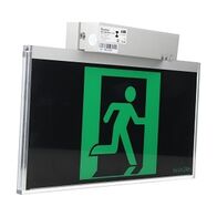Stanilite Single Point Platinum Exit Lighting LED Evago Black Ceiling Mount SS