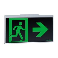 Stanilite Single Point Platinum Exit Lighting LED Evago Black Wall Mount SS