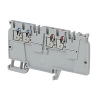 Allen-Bradley 1492-P Push-in Power Distribution Terminal 2.5mm 2 Red 2 Blue COND Entries End Grey