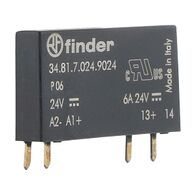 Finder 34 Series Solid State Printed Circuit Board Relay 6A 1 Normally Open Contact 24V DC Coil