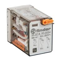 Finder 55 Series Miniature GP Relay 10A 2CO 110V AC Coil with PB plus LED plus Mech Indicator