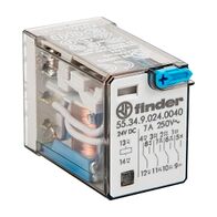 Finder 55 Series Miniature General Purpose Relay 7A 4CO 125V DC Coil with PB plus Mech Indicator