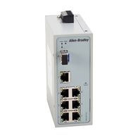 AB Stratix 2000 Unmanaged switch, 7 x 100MB copper ports, 1x 100MB Singlemode Fiber SFP