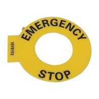 Allen-Bradley 800F Legend Plate 60mm Round Emergency Stop 22.5mm Yellow with Black Text