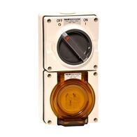 NHP ISO Switched Socket Outlet, 3 Flat Pins 15A 250V AC, w/ Base, RW