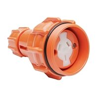 NHP ISO Extension Socket, 3 Flat Pins 10A 250V AC, Resistant Orange