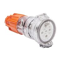 NHP ISO Extension Socket, 5 Round Pins 50A 500V AC, Electric Orange