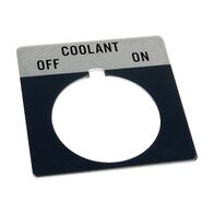 Allen-Bradley 800T Legend Plate 46 x 47mm Gray OFF COOLANT ON for 30.5mm Pushbutton