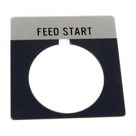 Allen-Bradley 800T Legend Plate 46 x 47mm Grey FEED START for 30.5mm Pushbutton